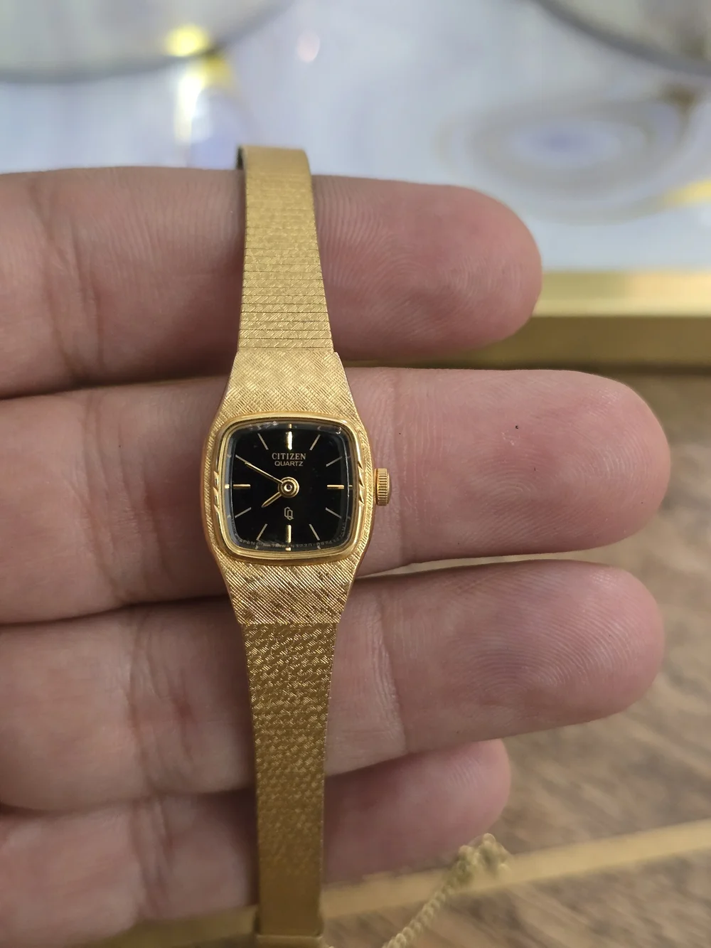 Citizen Gold-Tone Women's Quartz Watch - Black Dial